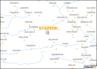 map of Stigrėnai