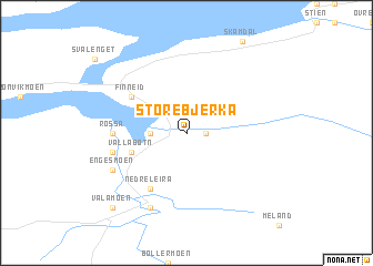 map of Store Bjerka