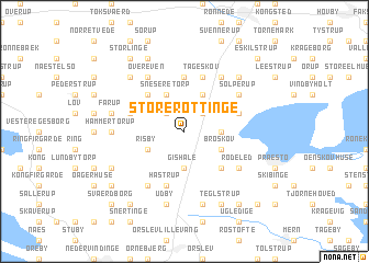 map of Store Røttinge