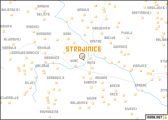 map of Strajiniće