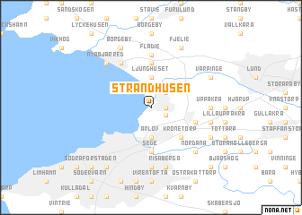 map of Strandhusen