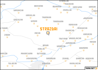 map of Strazdai