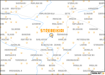 map of Strebeikiai