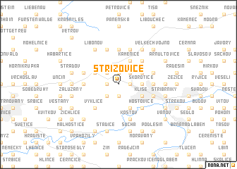 map of Střížovice