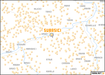 map of Subašići