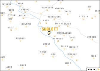 map of Sublett
