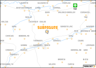 map of Subpădure