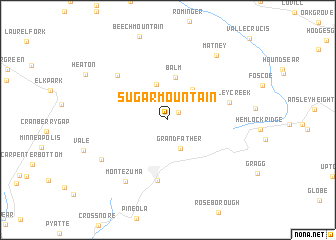 map of Sugar Mountain