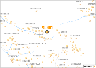 map of Šumići