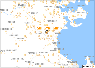 map of Sŭngyang-ni