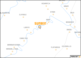 map of Surber
