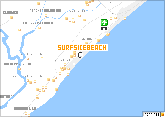 map of Surfside Beach