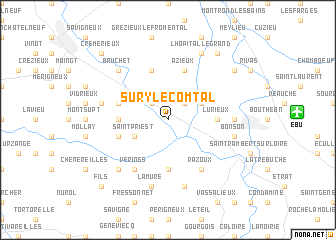 map of Sury-le-Comtal