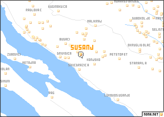 map of Sušanj