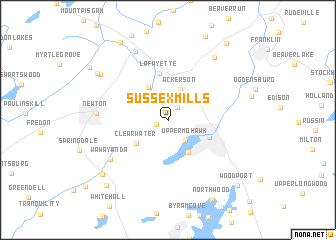 map of Sussex Mills