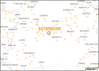 map of Šutanovina