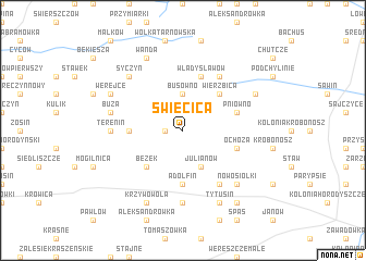 map of Święcica