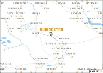 map of Świerczyna