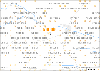 map of Świrna