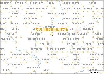 map of Sylvárŭv Újezd