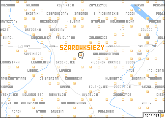 map of Szarów Księży