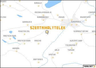 map of Szentmihálytelek