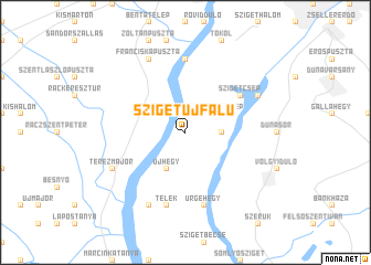 map of Szigetújfalu