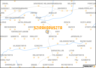 map of Szirákópuszta