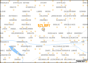 map of Szłapy