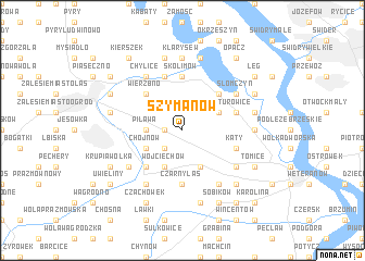 map of Szymanów