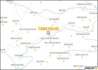 map of Tabakovac