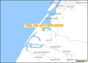 map of Table Bluff Rancheria
