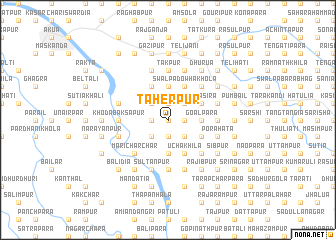 map of Tāherpur