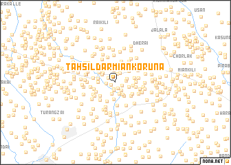 map of Tahsīldār Miān Korūna