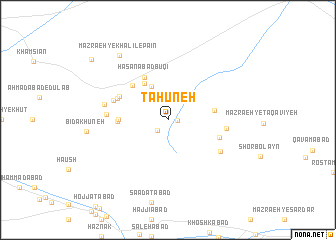 map of Ţāḩūneh