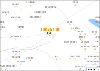 map of Tākestān