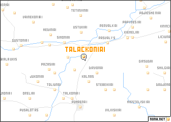 map of Talačkoniai