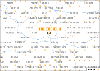 map of Talencieux