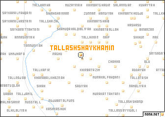 map of Tall ash Shaykh Amīn