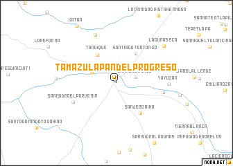 map of Tamazulapan del Progreso