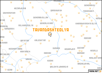 map of Tavāndasht-e ‘Olyā