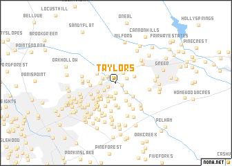 map of Taylors