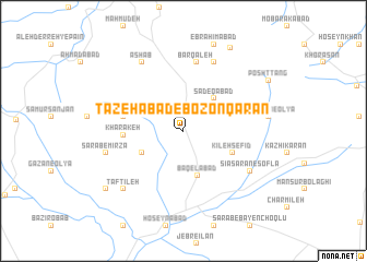 map of Tāzehābād-e Bozonqarān