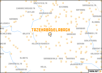 map of Tāzehābād-e Lābāgh