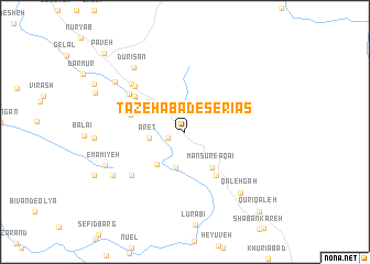 map of Tāzehābād-e Serīās