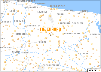 map of Tāzehābād