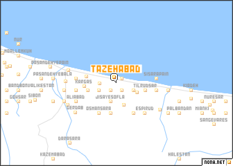 map of Tāzehābād