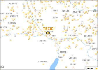 map of Tečići