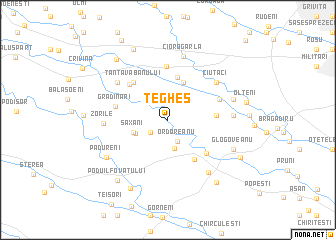 map of Ţegheş