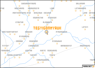 map of Tègyigon Myauk